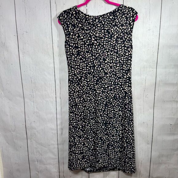 Lauren Ralph Lauren Ruched Cowl Neck Sleeveless Stretch Sheath Casual Midi Dress - Picture 11 of 15